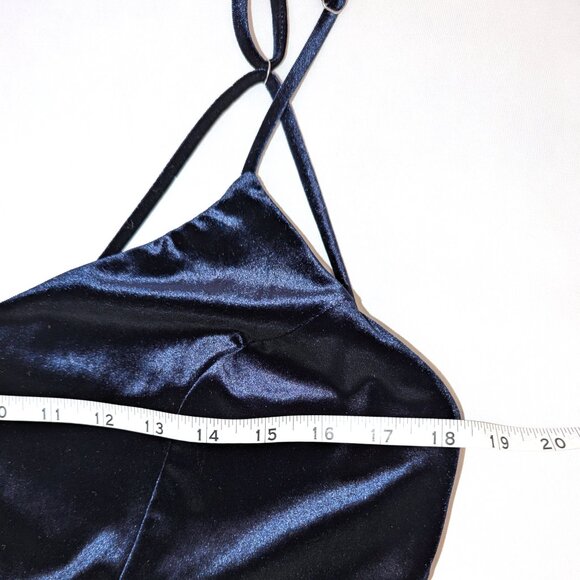 NWT Lulus | Final Song Cross Back Navy Blue Velvet Maxi Dress | Size XL - Picture 15 of 16